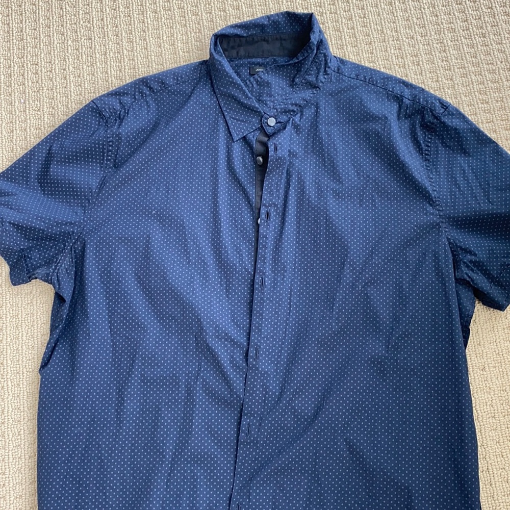 Short sleeve button down John Varvatos shirt.